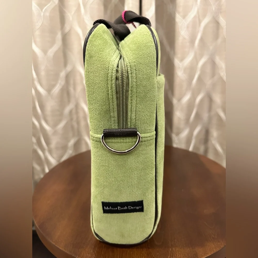 Melissa Beth Design Slim Orchard Green Laptop Tote W/ Adjustable Shoulder Strap